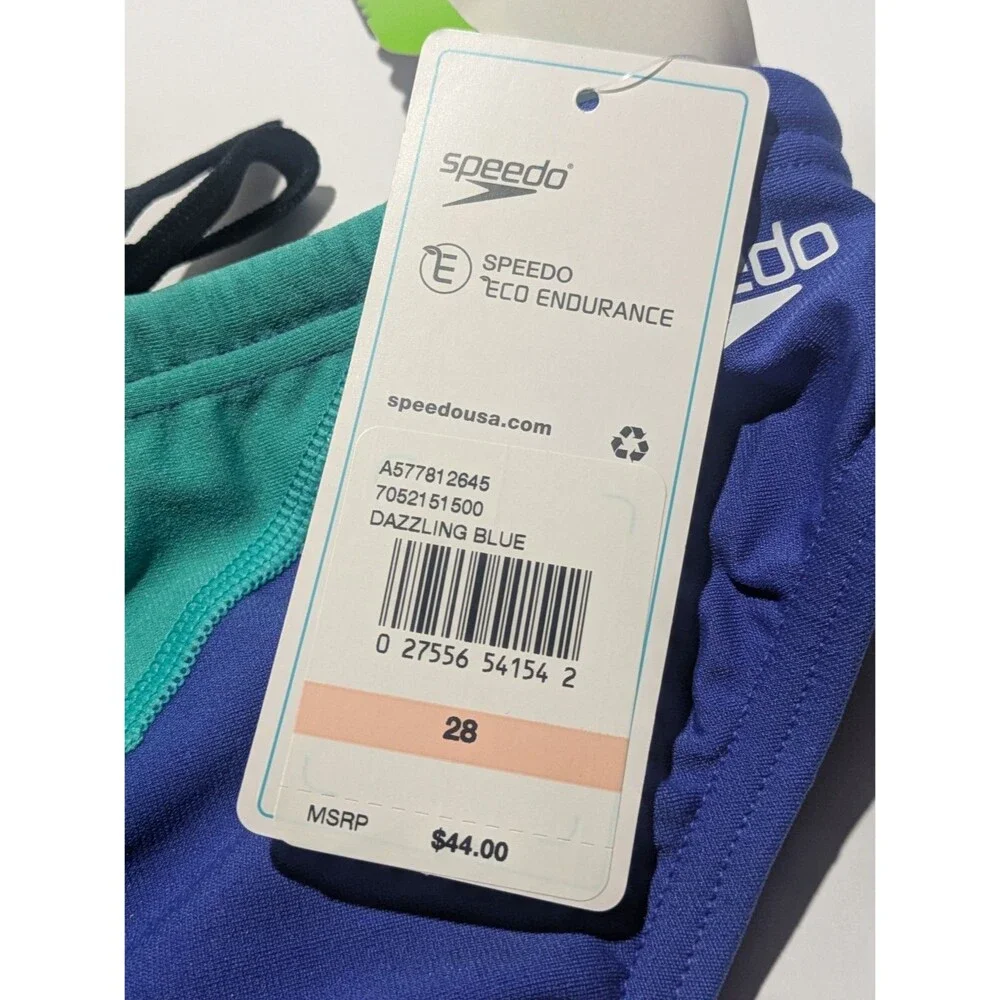 Speedo Eco Endurance Repreve Dazzling Blue Solid‎ Swim Brief Men's Size 28